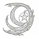 Think of the communist symbol of sickle and hammer, but instead of sickle there should be a crescent and instead of a ha tattoo design idea