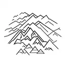 a outline of the chamonix mountain range tattoo design idea