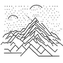 a outline of the chamonix mountain range tattoo design idea