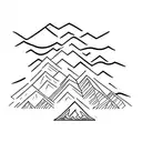 a outline of the chamonix mountain range tattoo design idea