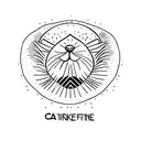 cat sleeping on a vertical fine line tattoo design idea