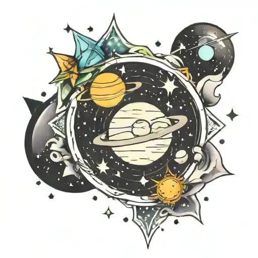 stars and moons and planets collarbone tattoo tattoo design idea