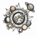 stars and moons and planets collarbone tattoo tattoo design idea