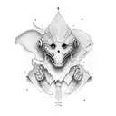 mic with hands tattoo design idea