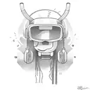 mic with hands tattoo design idea