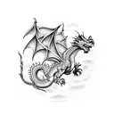 dragon on collarbone tattoo design idea