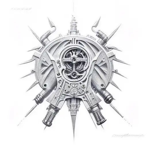 Adeptus Mechanicus symbol tattoo design idea