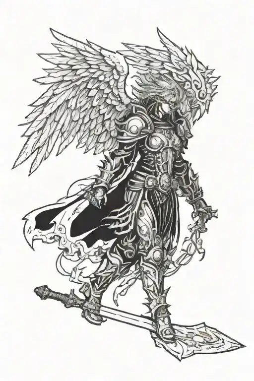 warhammer 40K dark angel tattoo design idea