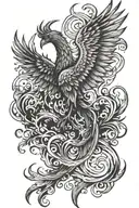 phoenix rising from the ashes tattoo design idea