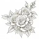 daphodile mixed with two roses intertwined tattoo design idea