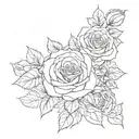 daphodile mixed with two roses intertwined tattoo design idea