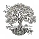 tree of life rowan, willow, reed, elder tattoo design idea