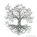 tree of life rowan, willow, reed, elder tattoo design idea