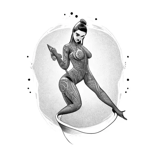submissive slave woman bending over tattoo design idea