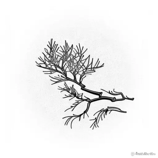 Juniper branch with berries tattoo design idea