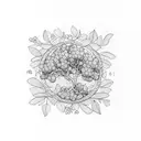 Juniper branch with berries tattoo design idea