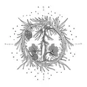 Juniper branch with berries tattoo design idea