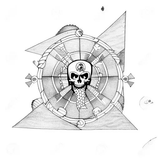 pirate ship tattoo design idea