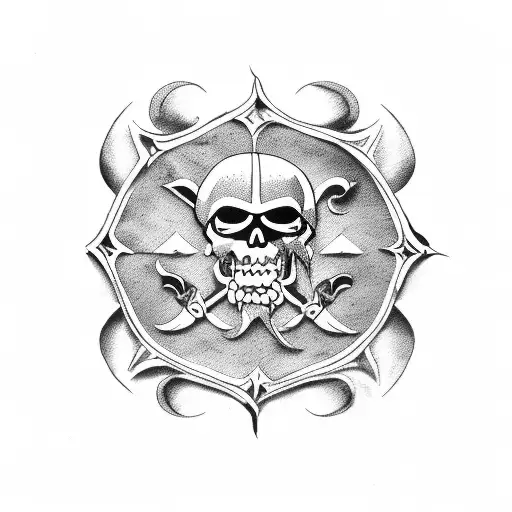 pirate ship tattoo design idea