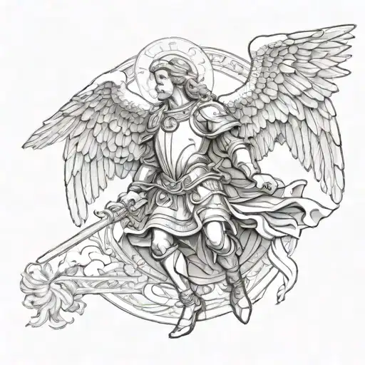 archangel michael tattoo design idea