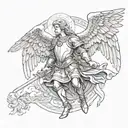 archangel michael tattoo design idea
