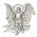 archangel michael tattoo design idea