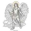 archangel michael tattoo design idea