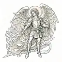 archangel michael tattoo design idea