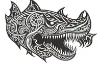 shark jaw tattoo design idea