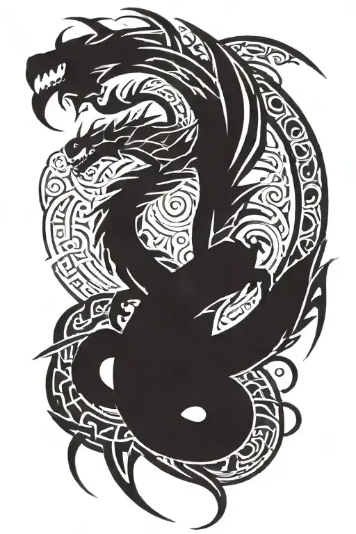 A dragon holding the Air Force Symbol  tattoo design idea