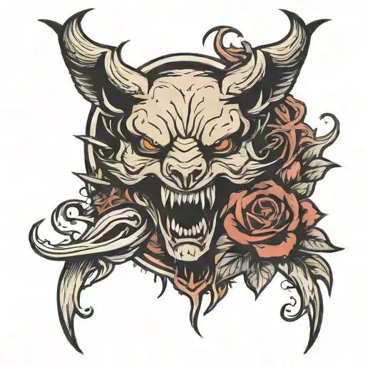 rage and love symbol tattoo design idea