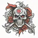 rage and love symbol tattoo design idea