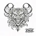 rage and love symbol tattoo design idea