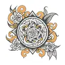 rage and love symbol tattoo design idea