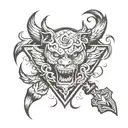 rage and love symbol tattoo design idea