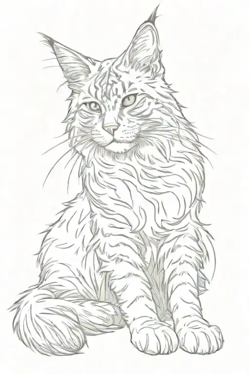 maine coon cat memory tattoo design tattoo design idea