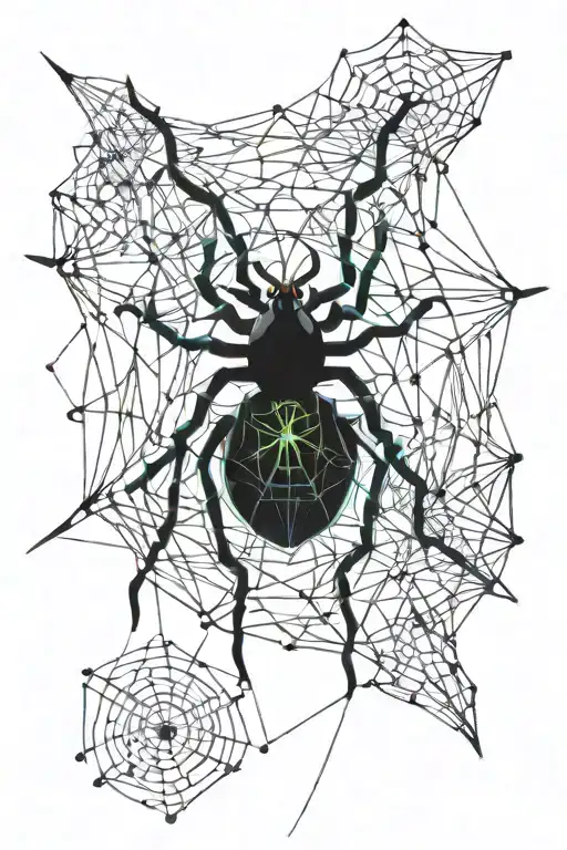 Spider on a web tattoo design idea
