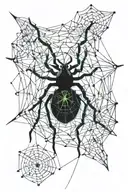 Spider on a web tattoo design idea