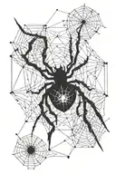 Spider on a web tattoo design idea