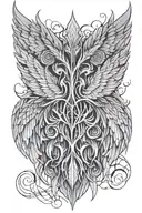 wing roots tattoo design idea