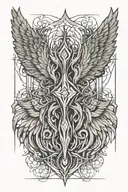 wing roots tattoo design idea
