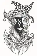 abstract  crying jester tattoo design idea