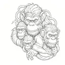 three wise monkeys  tattoo design idea