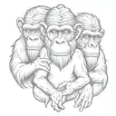three wise monkeys  tattoo design idea