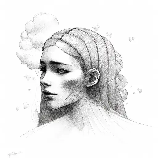 head in the clouds tattoo design idea