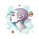 head in the clouds tattoo design idea