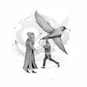 single open book with black birds flying out tattoo design idea