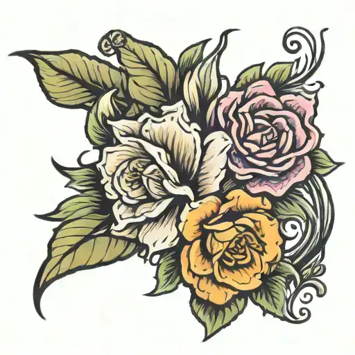 Archer flower cuff tattoo design idea