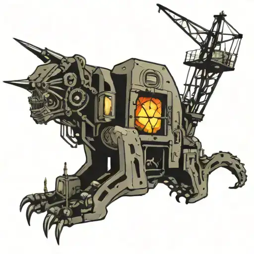 oil rigs tattoo design idea