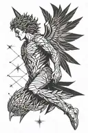 icarus falling from the sky tattoo design idea